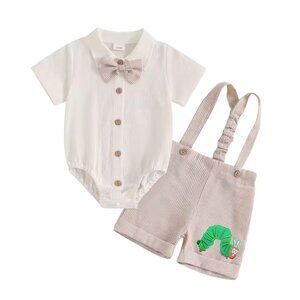 The Very Hungry Caterpillar outfit Boy First Birthday Outfit Clothes Suspenders